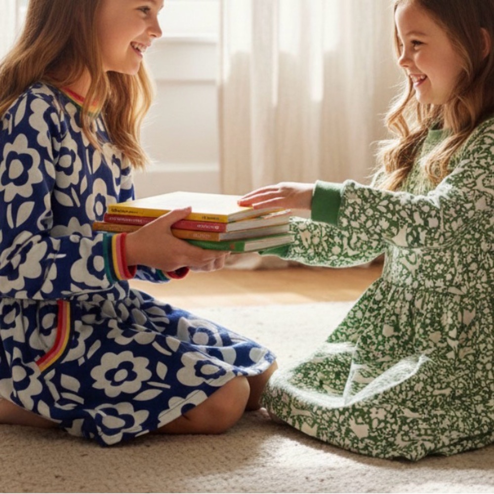 2 Mini Boden fall/winter dresses with pockets, size 8-9 yrs